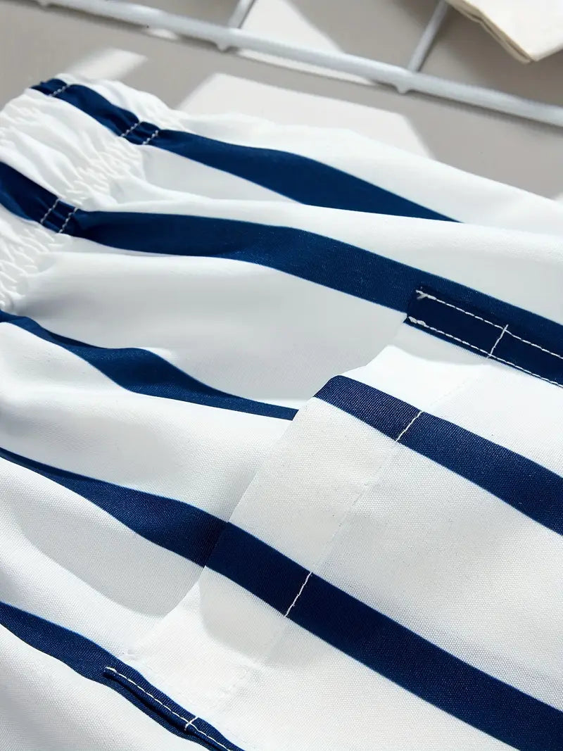 Mens Shorts With Stripe Pattern