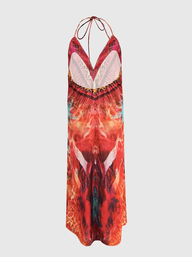 Woman's Bohemian Halter Neck Dress