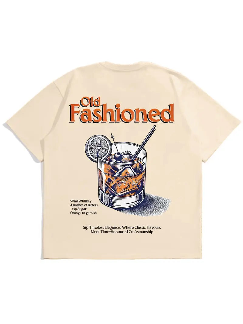 Classic Printed T-Shirt for Men, Casual Crew Neck