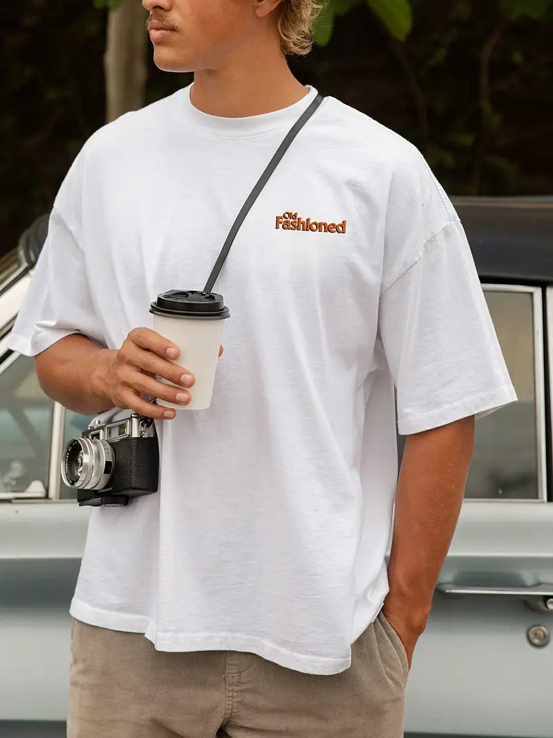 Classic Printed T-Shirt for Men, Casual Crew Neck