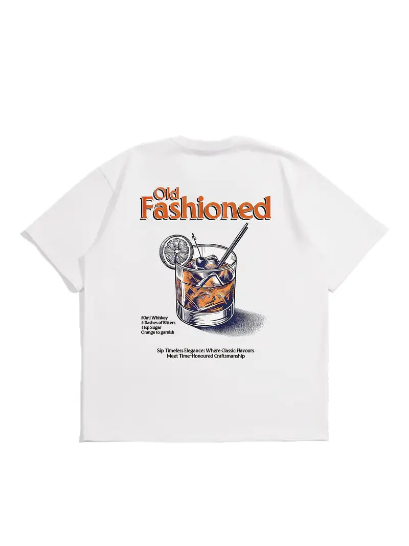 Classic Printed T-Shirt for Men, Casual Crew Neck