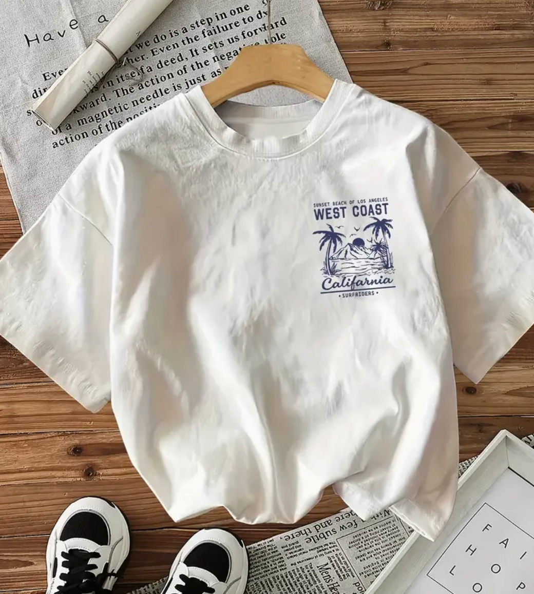Summer & Spring Short Sleeve Crew Neck Graphic Print T-Shirt