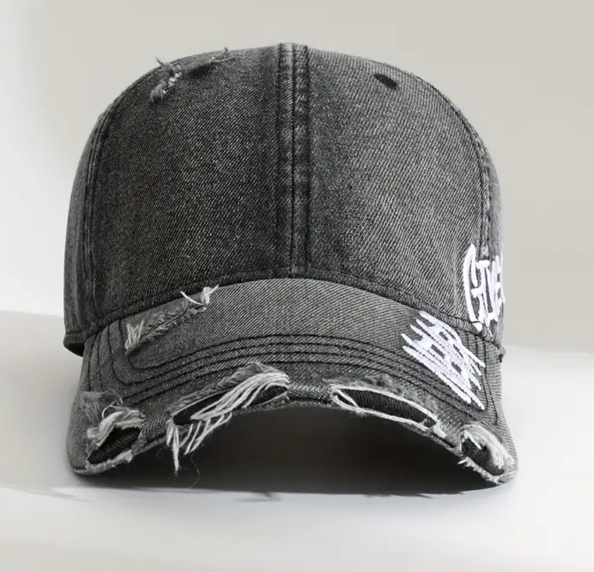 Vintage-Style Washed Denim Baseball Cap