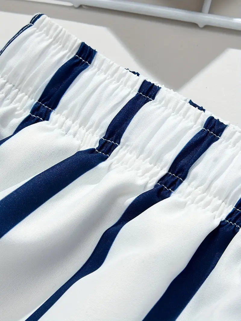 Mens Shorts With Stripe Pattern