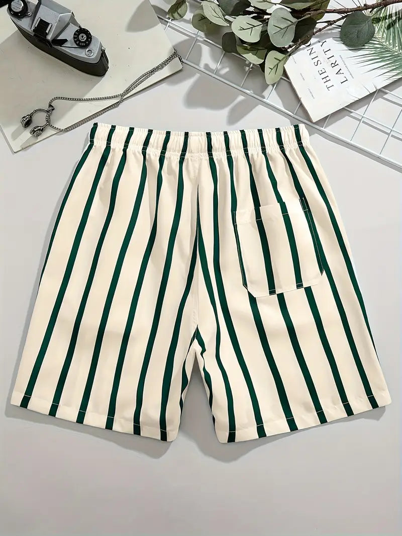 Mens Shorts With Stripe Pattern