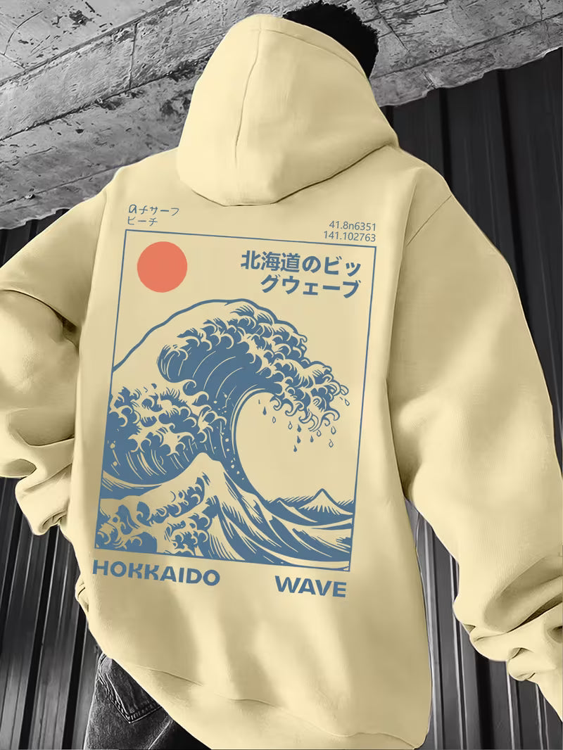 Mens Hoodie Japanese Wave