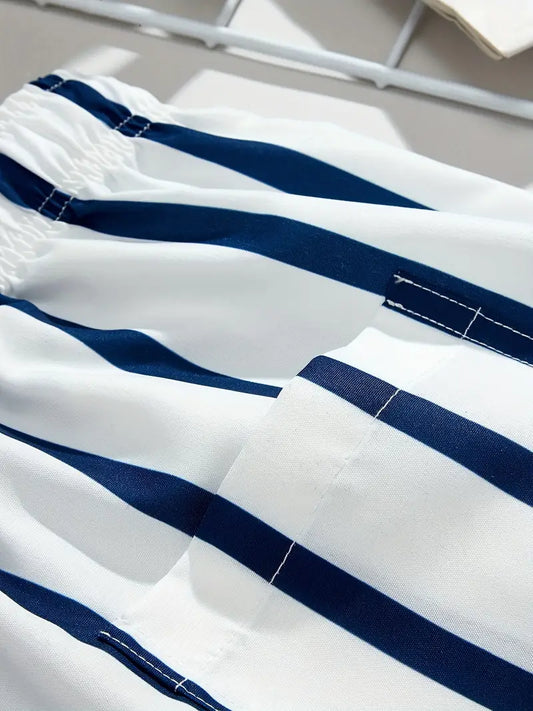 Mens Shorts With Stripe Pattern