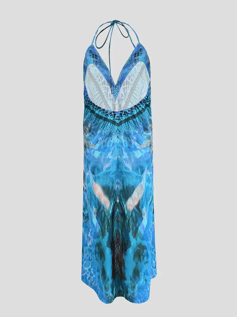 Woman's Bohemian Halter Neck Dress