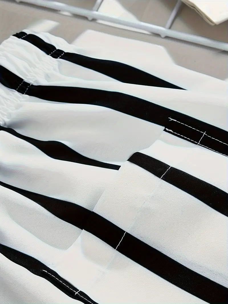 Mens Shorts With Stripe Pattern
