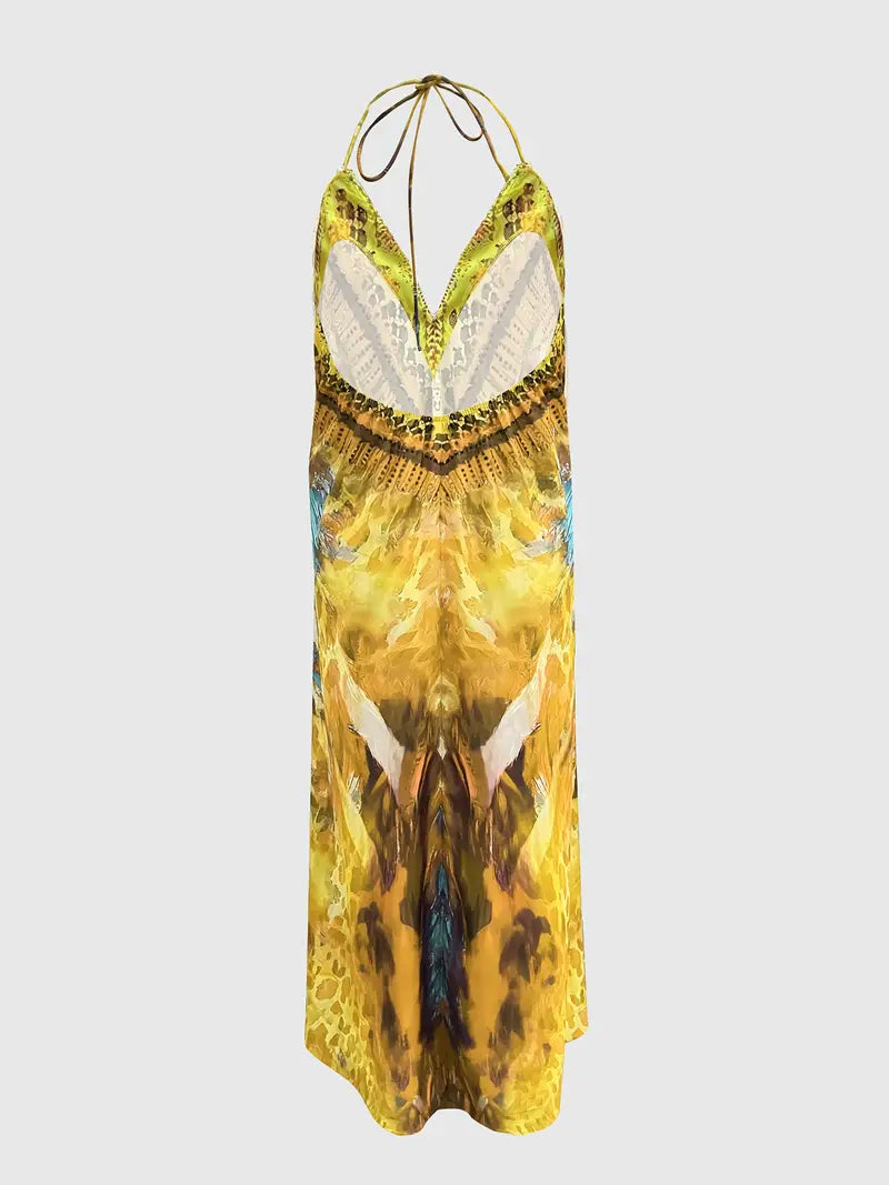 Woman's Bohemian Halter Neck Dress