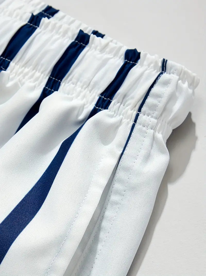 Mens Shorts With Stripe Pattern