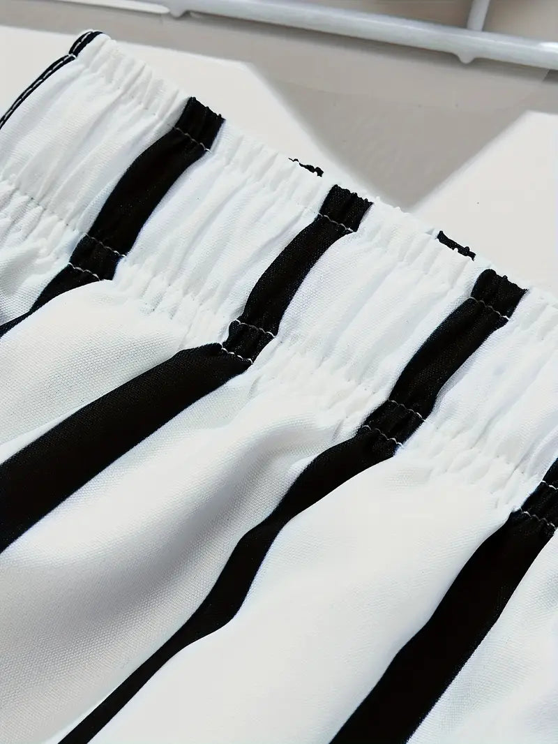Mens Shorts With Stripe Pattern