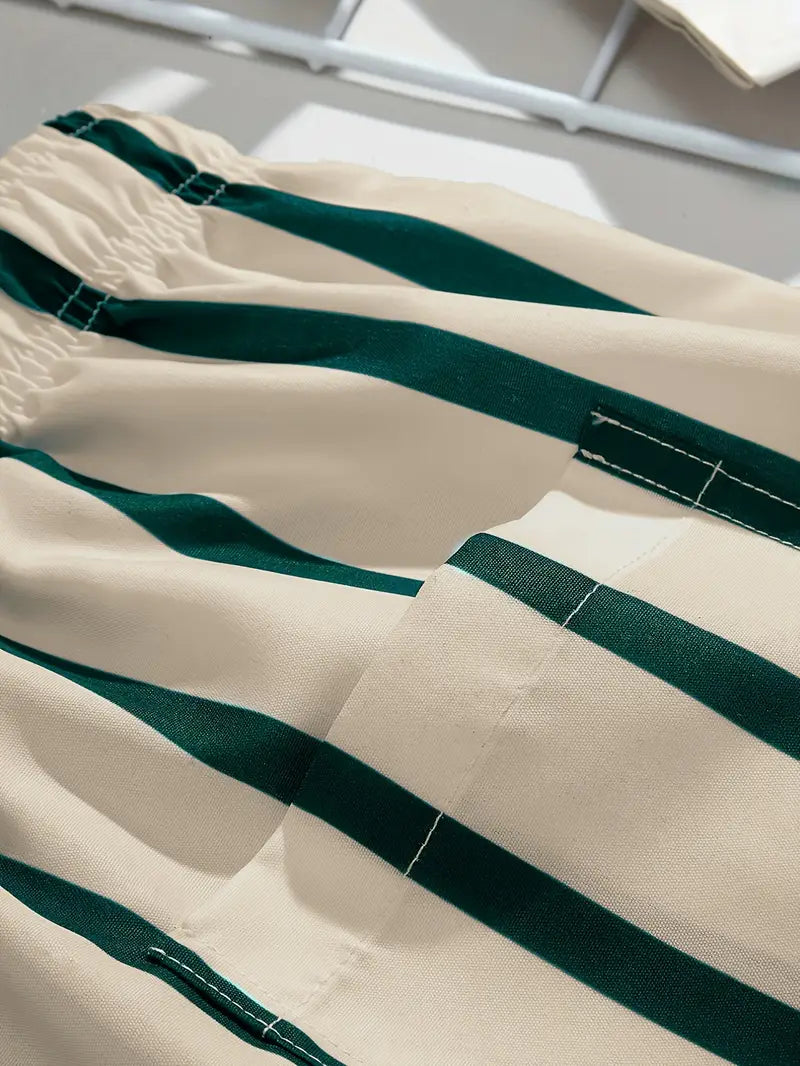 Mens Shorts With Stripe Pattern