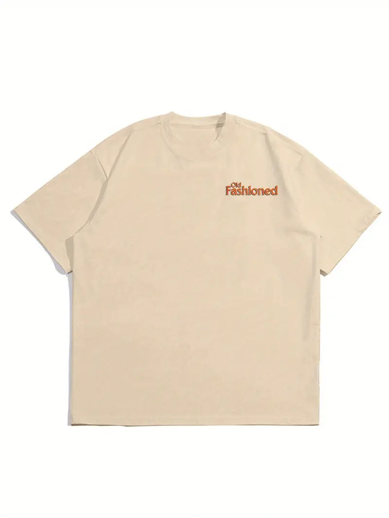 Classic Printed T-Shirt for Men, Casual Crew Neck