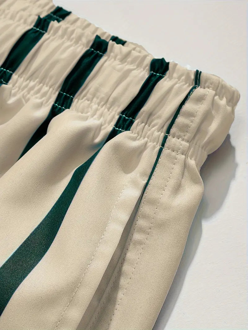 Mens Shorts With Stripe Pattern