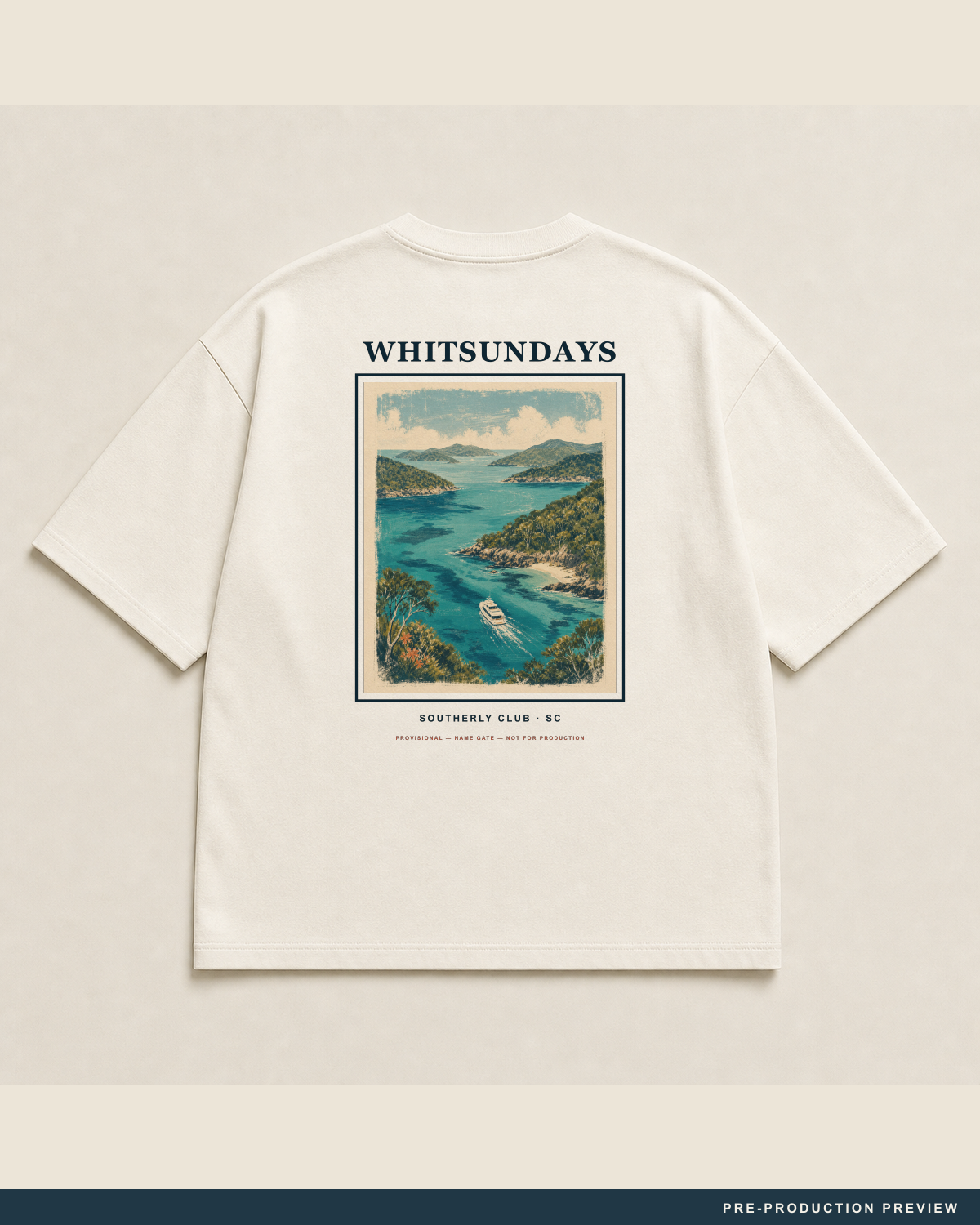 Whitsundays Tee — main decoration hero — PRE-PRODUCTION PREVIEW [preview-imagery]