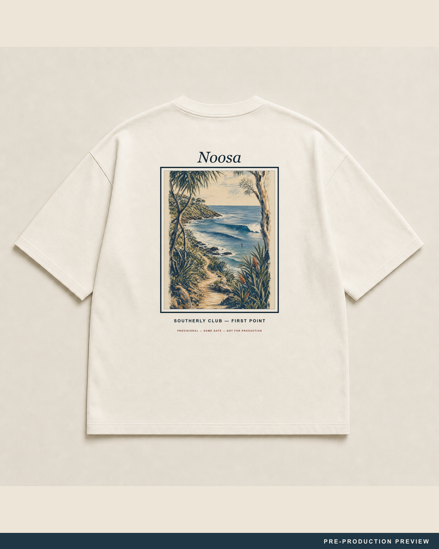 Noosa Tee — main decoration hero — PRE-PRODUCTION PREVIEW [preview-imagery]