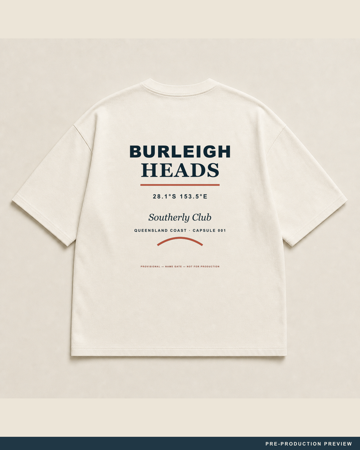 Burleigh Tee — main decoration hero — PRE-PRODUCTION PREVIEW [preview-imagery]