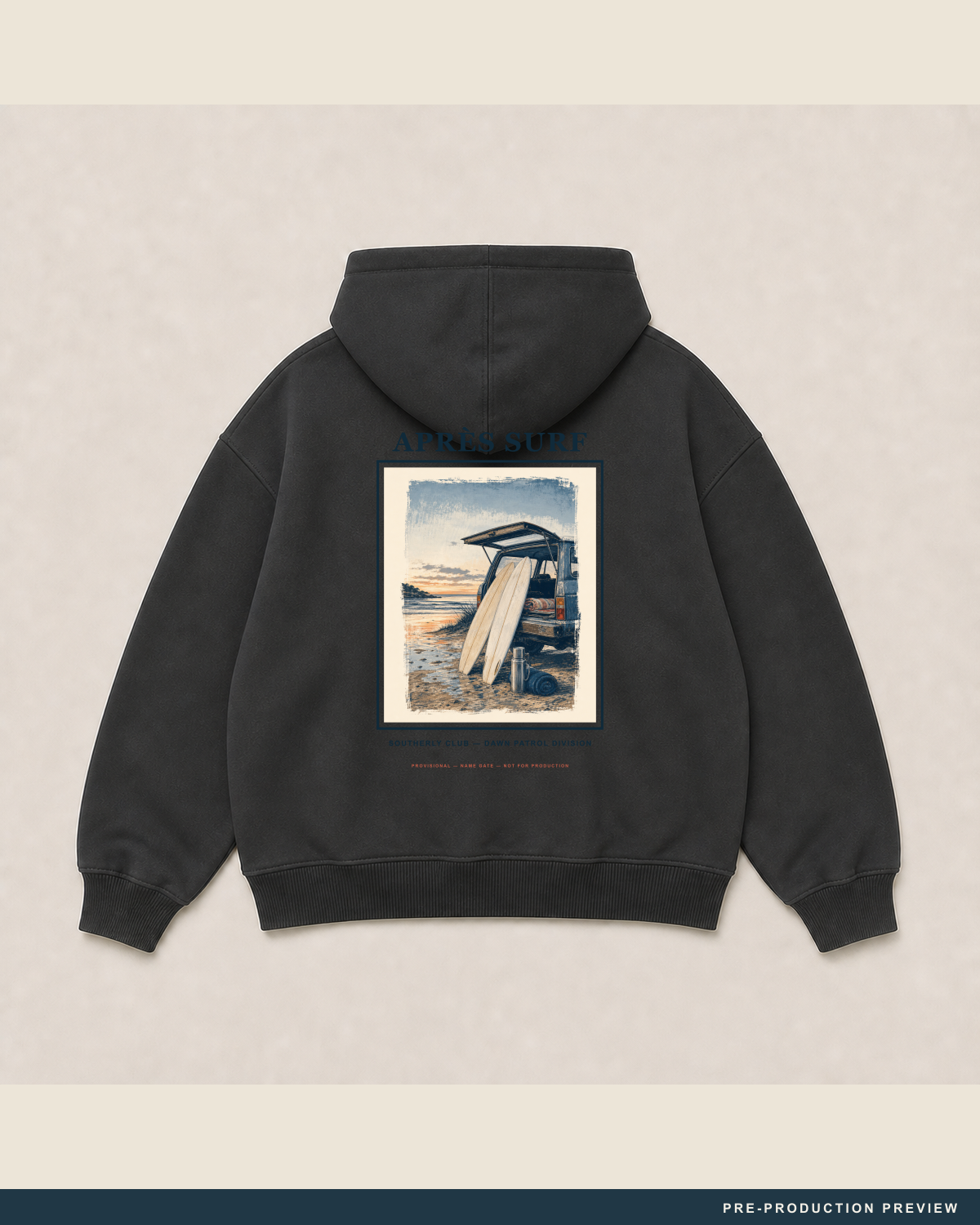 Après Surf Hoodie — main decoration hero — PRE-PRODUCTION PREVIEW [preview-imagery]