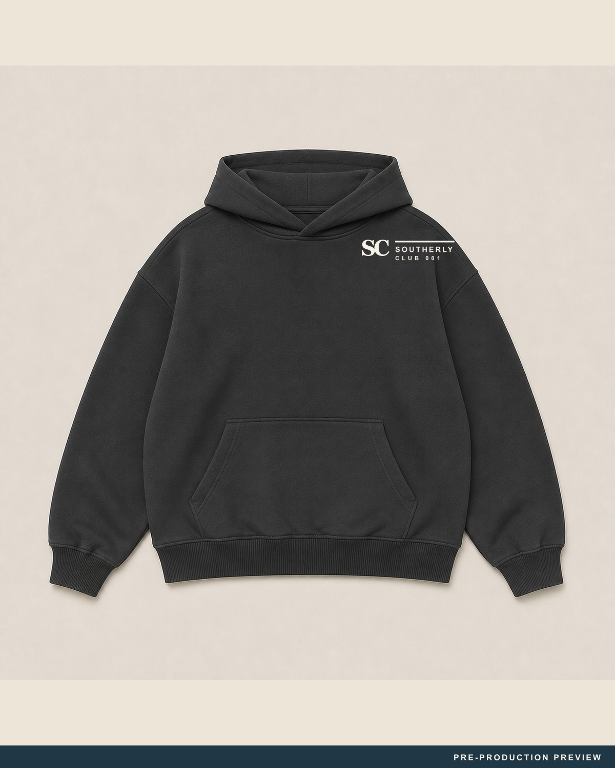 I Swim Better Than I Work Hoodie — front device view — PRE-PRODUCTION PREVIEW [preview-imagery]