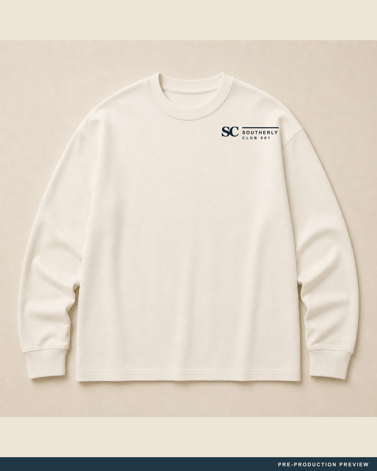 Southerly Club Longsleeve — front device view — PRE-PRODUCTION PREVIEW [preview-imagery]