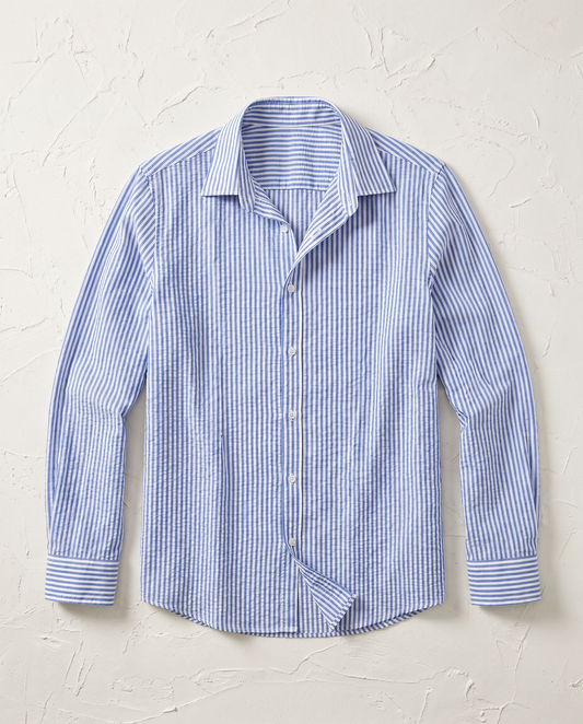 Men's Striped Casual Long Sleeve Shirt