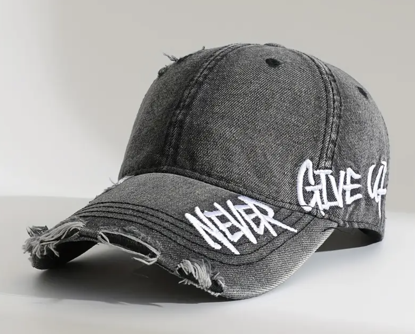 Vintage-Style Washed Denim Baseball Cap