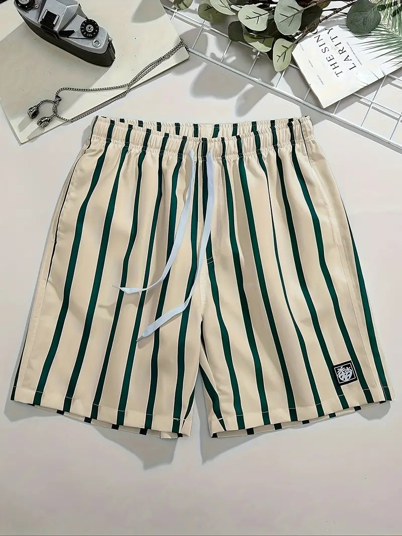 Mens Shorts With Stripe Pattern