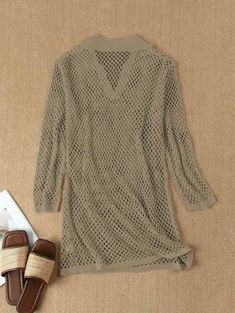 Women's Beach Dress Features a Semi-Sheer