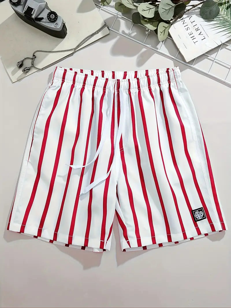 Mens Shorts With Stripe Pattern
