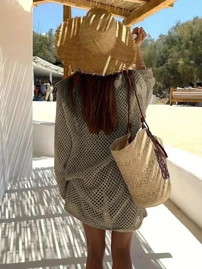 Women's Beach Dress Features a Semi-Sheer