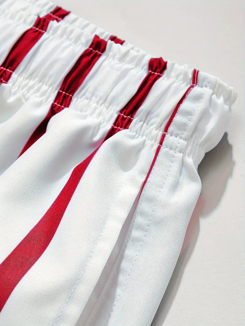 Mens Shorts With Stripe Pattern