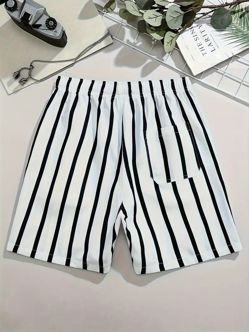 Mens Shorts With Stripe Pattern
